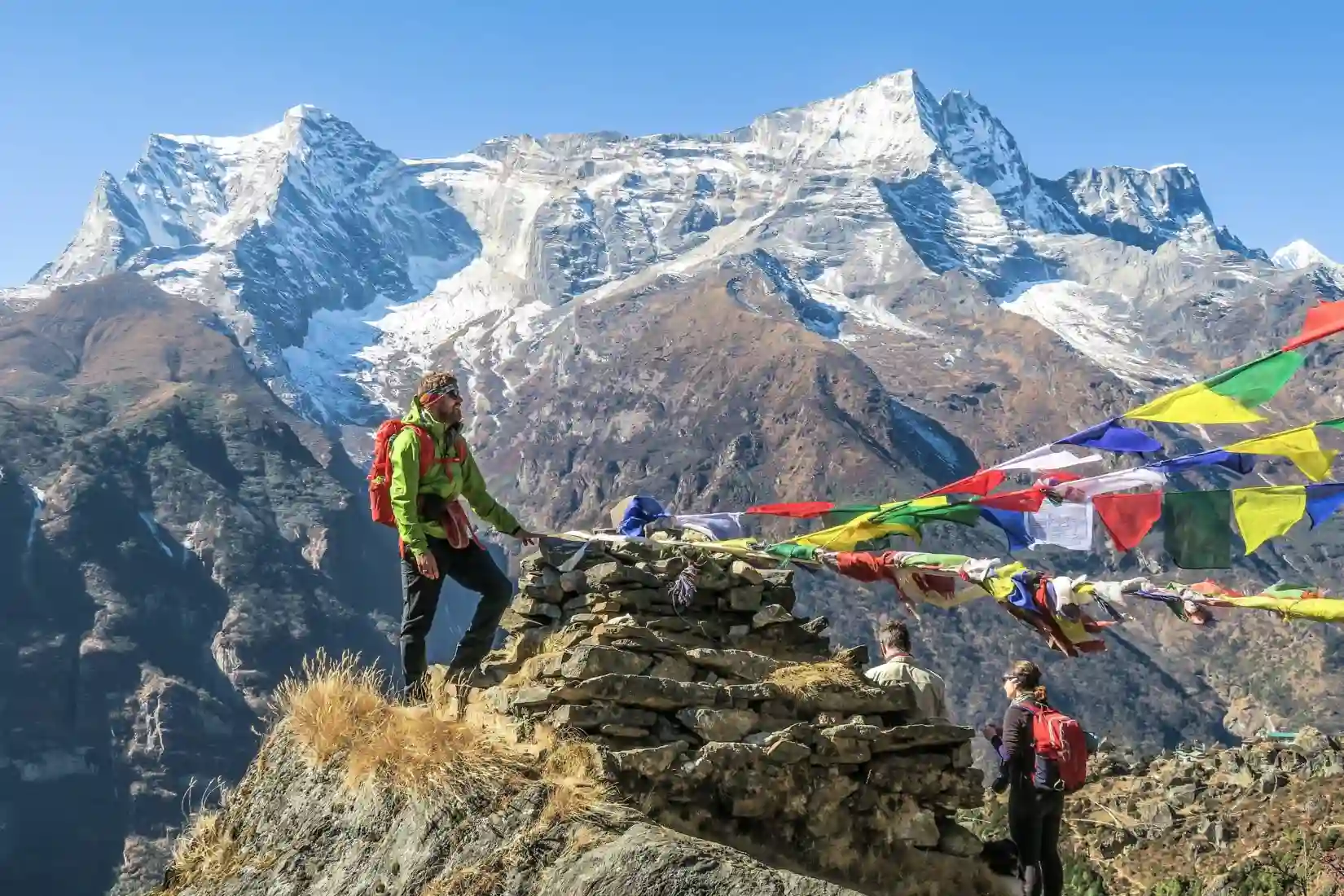 People in front of mountain during EBC