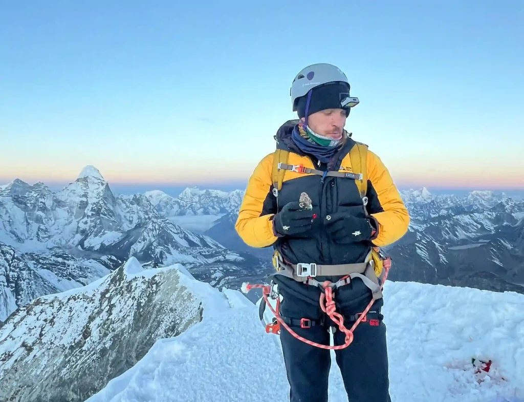 Client on top of EBC enjoying the view Client on top of EBC enjoying the view