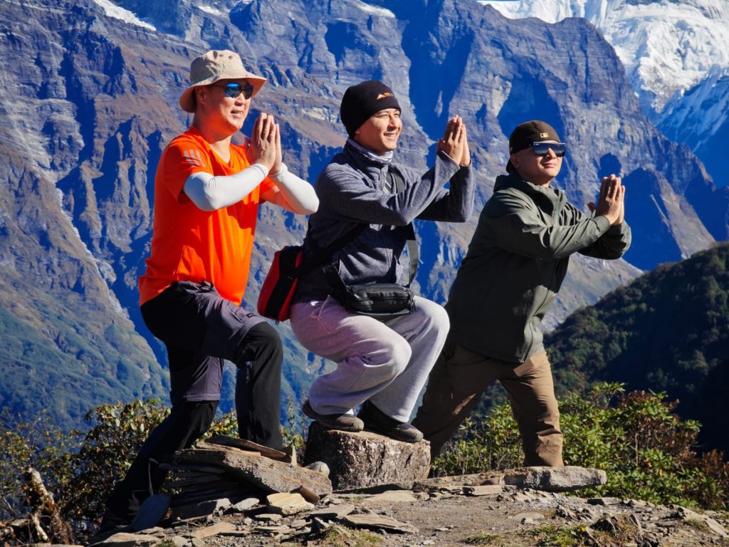 Clients Doing Yoga Mardi Himal