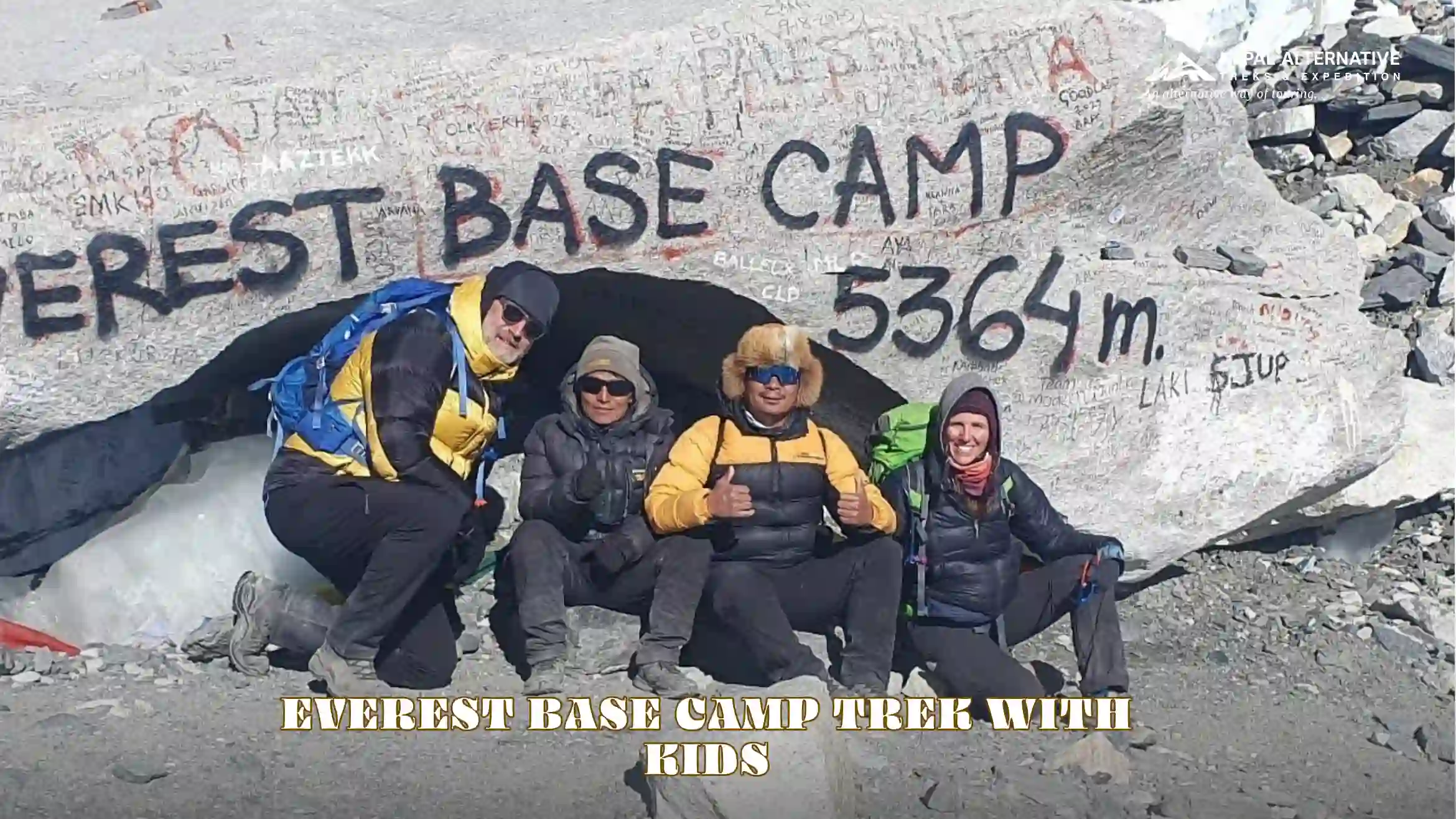 Everest base camp trek with kids banner